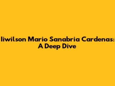 Iiwilson Mario Sanabria Cardenas: A Deep Dive